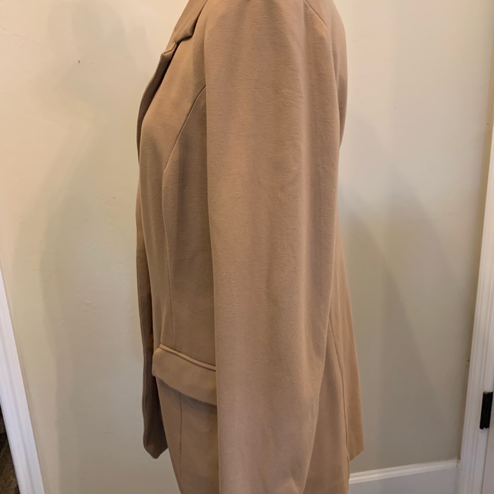 J. Jill Classic Tan Ponte Soft Knit Women's Blazer - Picture 7 of 14